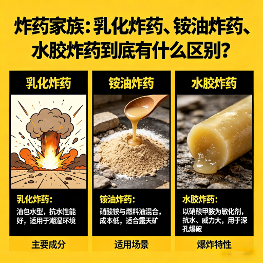 兴隆华侨农场炸药家族：乳化炸药、铵油炸药、水胶炸药到底有什么区别？